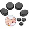 Lot de 16 pierres de massage à lhuile essentielle - Naturelles - Lisse - Basalte noire - Pour spa