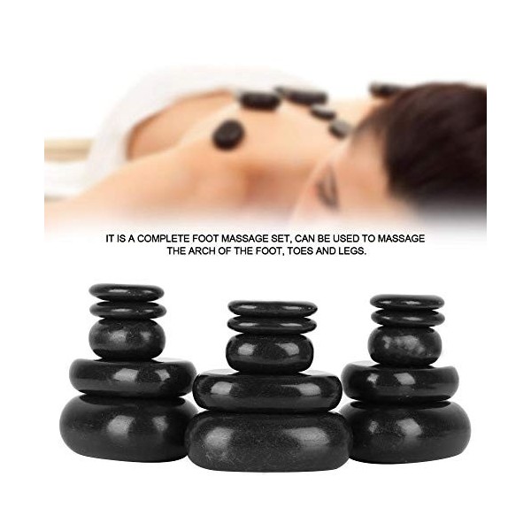 Massage Hot Stones, 20 pièces de pierre de massage en basalte pour soulager la douleur des pieds et des jambes, pierre de for