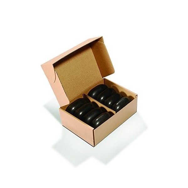 Master Massage Lot de 8 grands pierres de massage en basalte ovale 7,5 x 5,5 x 2,7 cm 100% pierre naturelle