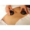 Master Massage Lot de 8 grands pierres de massage en basalte ovale 7,5 x 5,5 x 2,7 cm 100% pierre naturelle