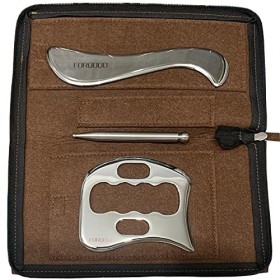 Lot de 3 outils de massage Gua Sha en acier inoxydable - Excellent outil de mobilisation des tissus mous