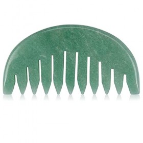 ideayard Peigne à aventurine en jade pour le corps et le cuir chevelu Gua Sha Outil de beauté – Améliore le drainage lymphati