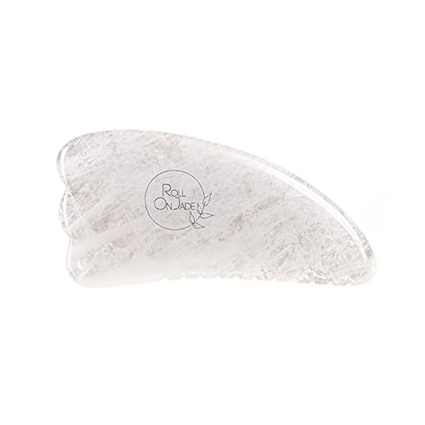 ROLL ON JADE - Gua Sha Quartz Cristal Body Slim - Gua Sha Corps Drainant, Anti Rétention dEau, Jambes lourdes, Cellulite - F