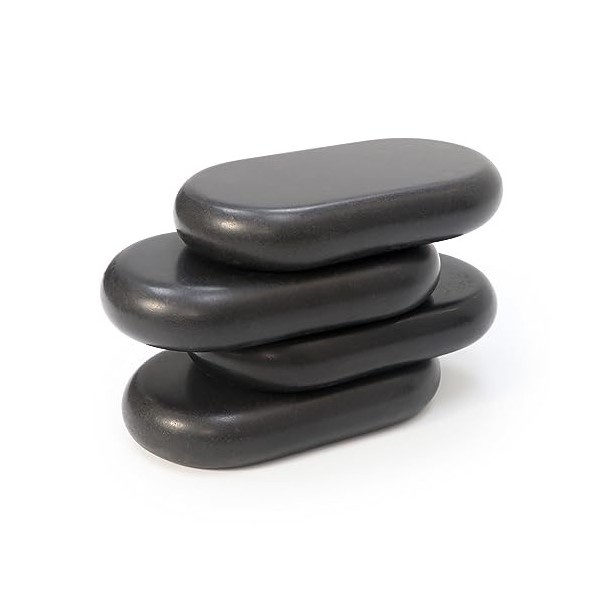 Master Massage Lot de pierres ovales en basalte 15 x 8,5 x 2,7 cm