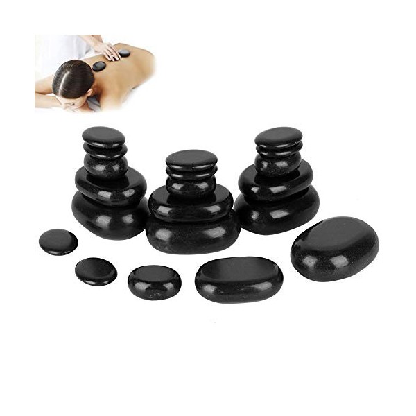 SPA Pierres de massage, 20Pcs Hot Foot Stone Ensemble de massage chaud pour compresse chaude, massage des pieds ou du dos