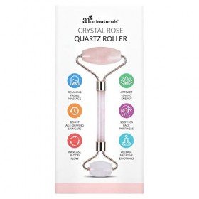artnaturals Rouleau de massage facial en quartz rose – Rouleau de jade pour massage naturel anti-âge