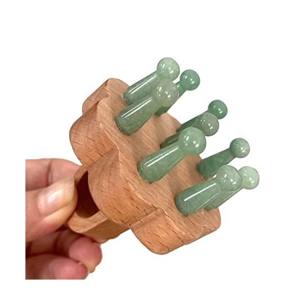 ideayard Brosse de massage pour cuir chevelu - Pour la croissance des cheveux - Soulage les maux de tête aventurine 