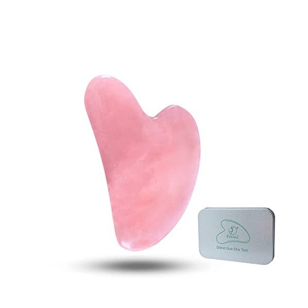 Ditind Gua Sha Quartz Rose Outils Visage GuaSha pour toxines/Prévient les rides pour Spa Acupuncture Therapy Trigger Point Tr