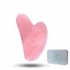 Ditind Gua Sha Quartz Rose Outils Visage GuaSha pour toxines/Prévient les rides pour Spa Acupuncture Therapy Trigger Point Tr