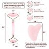 SULIUDAJI 2 Pièces Gua Sha Quartz Rose Corps, Gua Sha Pour Visage, Rouleaux De Massage Pour Le Visage, Pierre Gua Sha Pour Le