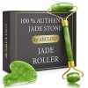 Jade Rose Quartz Facial Massage Roller, Naturelle Rouleau pierre de jade veritable Visage Masseur, Guasha Anti age face roll 