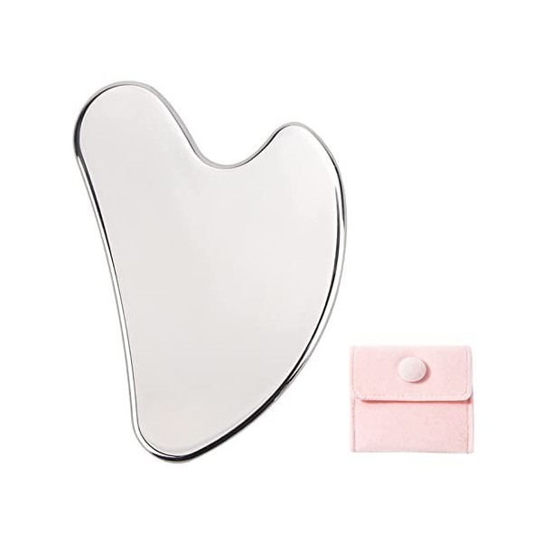 Outil de massage Gua Sha en acier inoxydable, outil de massage du visage, pour le corps, les yeux, le cou et le visage, outil