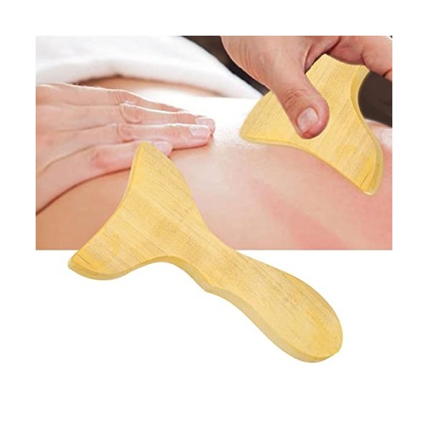 Outil de Massage de Thérapie du Bois, Outil de Drainage Lymphatique de Planche de Gua Sha de Raclage en Bois pour la Thérapie