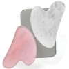 ideayard Gua Sha Outil de massage Pierre de jade 100 % naturelle quartz rose + cristal blanc 