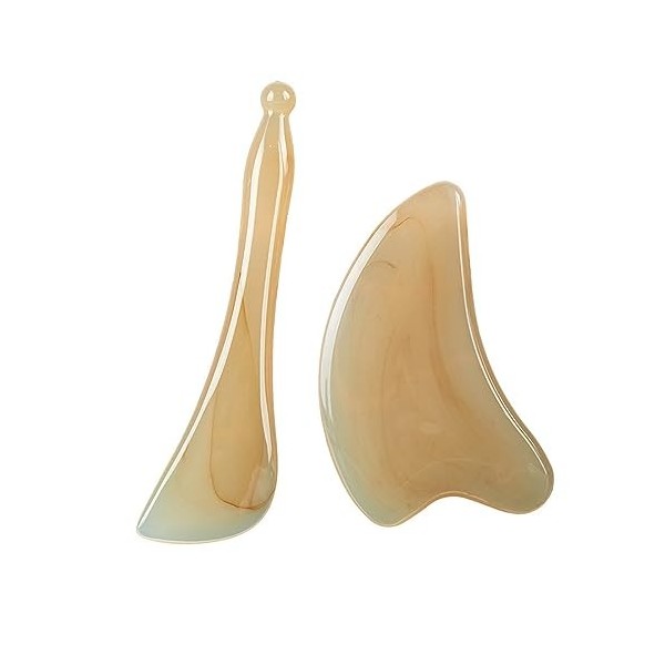 2 Pièces Gua Sha massage, Massage Visage, Outil de Massage Facial Gua Sha, Gua Sha Visage Corps, Gua Sha Outil de Massage Pie