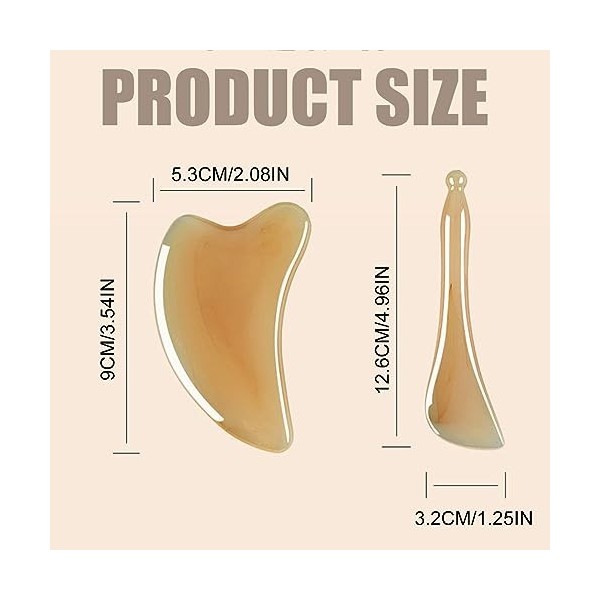 2 Pièces Gua Sha massage, Massage Visage, Outil de Massage Facial Gua Sha, Gua Sha Visage Corps, Gua Sha Outil de Massage Pie