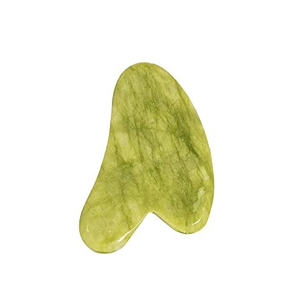 Gua Sha Outil de massage en jade naturel pour le visage, le dos, les bras, le cou, les épaules, le cou et le cou