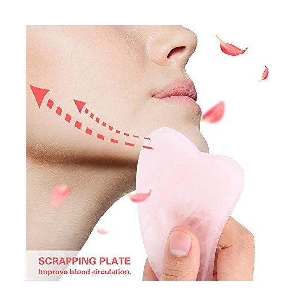 LetCart Quartz Rose Gua Sha Pierre Plaque De Grattage Santé Soins De Guérison Anti-âge Anti-Rides Pierre De Massage Visage Co