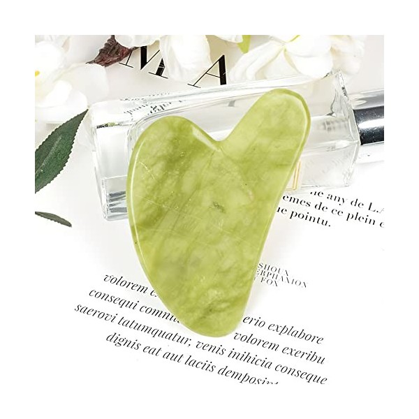 Gua Sha - 100% Naturel - Masseur Visage - Guasha pour Massage Visage et Corps - Anti-rides - Masseur Yeux Sacs et Cernes - Pi