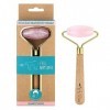 Roller visage Gua Sha Quartz rose