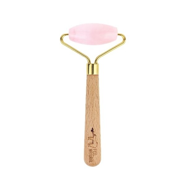 Roller visage Gua Sha Quartz rose