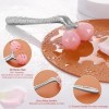 Rouleau de massage 3D en quartz rose, rouleau de massage facial en jade naturel pour raffermir la peau/sculpter la mâchoire/y