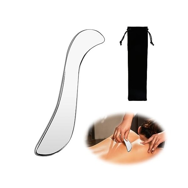 Gua Sha Outil de massage Gua Sha en acier inoxydable, outil de massage Gua Sha Grattoir Grade Fascia Outil pour frotter Gua S