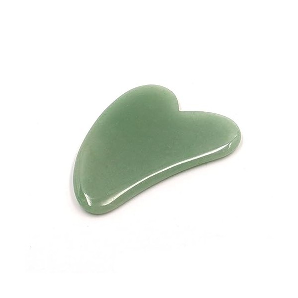 Jitnga Planche Gua Sha En Forme De Cœur En Jade Naturel Pour La Beauté Et Les Soins De La Peau - Outil De Massage Et De Gratt