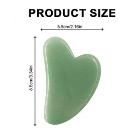 Jitnga Planche Gua Sha En Forme De Cœur En Jade Naturel Pour La Beauté Et Les Soins De La Peau - Outil De Massage Et De Gratt