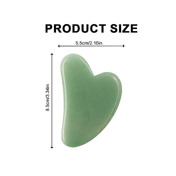 Jitnga Planche Gua Sha En Forme De Cœur En Jade Naturel Pour La Beauté Et Les Soins De La Peau - Outil De Massage Et De Gratt