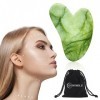 Masseur facial en pierre Gua Sha - Guasha Neck Jawliner Massage Face Yoga, Gua Sha Peigne Natural Jade Body Scratcher for Scr