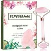 FINEVERNEK Rouleau de Jade, Massager Jade Facial, Massage de Visage Gua Sha Grattoir, Kit de Massage Jade Roller et Gua Sha, 