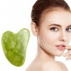 REQAG gua sha Planche à Gratter En Jade Naturel Outil De Massage Des Soins De La Peau En Forme De CœUr Pour La Relaxation Du 