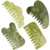 Healifty Peigne de massage en jade Gua-Sha - 4 styles - Pour le soin de la tête - Outil de massage pour la relaxation de tout