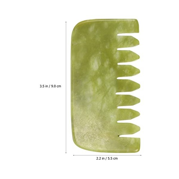 Healifty Peigne de massage en jade Gua-Sha - 4 styles - Pour le soin de la tête - Outil de massage pour la relaxation de tout