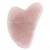 Sun & Sia - Gua Sha en Pierre Naturelle - Quartz Rose +Housse - Massage Visage et Corps pour Rafraîchir le Teint, Traiter l