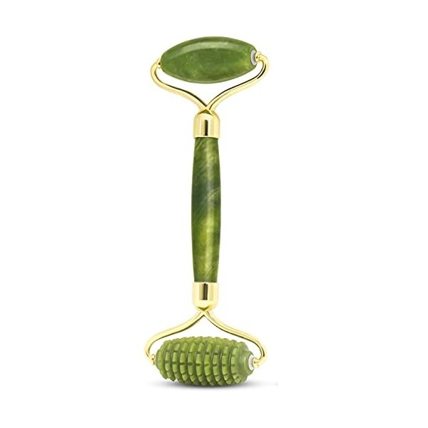 Rouleau de Jade pour le Visage,Outil Facial en jade Massage du Visage Guasha Rouleaux doutil Facial Jade Roller pour Traitem