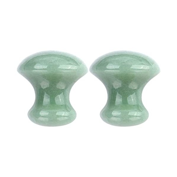 OSALADI 2Pcs Gua Sha Shawing Outils Du Visage Jade Vert Champignon Musignon Massage Gua Sha Rouleaux Pierres Gratter Tool de 