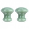 OSALADI 2Pcs Gua Sha Shawing Outils Du Visage Jade Vert Champignon Musignon Massage Gua Sha Rouleaux Pierres Gratter Tool de 