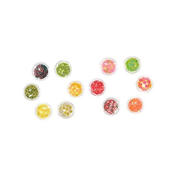 COHEALI 1 Boîte Ongles Fruits Ornements Ongles Paillettes Ongles Bijoux Nail Art Décoration Polymère Argile Sequin Nail Art F