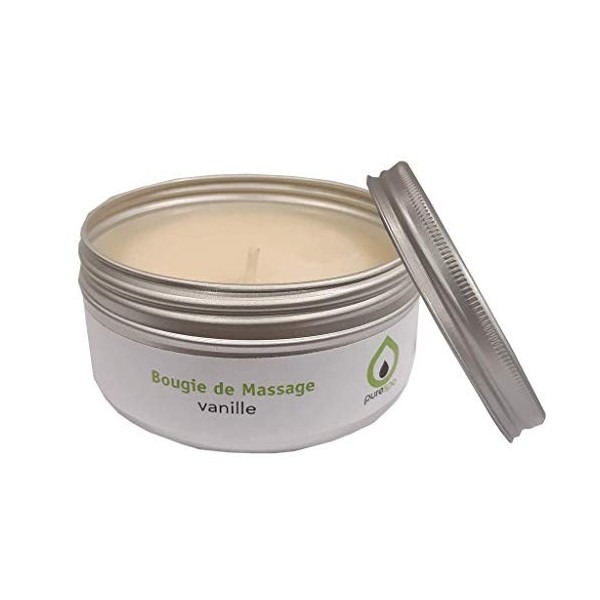 Purespa Bougie de Massage naturelle parfumée - 100% sensuel et relaxant Vanille, 80 gr 