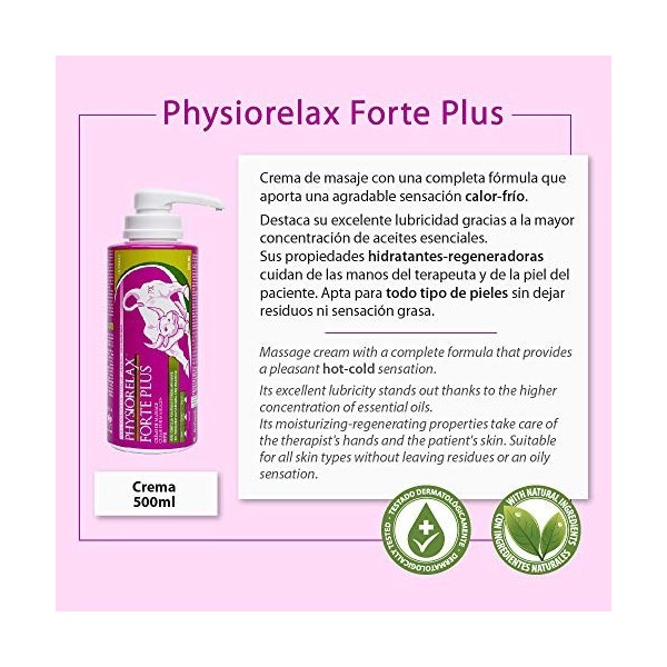 Physiorelax - Forte Plus, crème de massage, préparation et récupération des muscles et des ligaments, avant et après lexerci