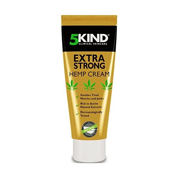 5kind Crème au chanvre ultra puissante 500ml - Huile de chanvre et arnica ultra puissantes - Douleurs musculaires, pieds, gen...