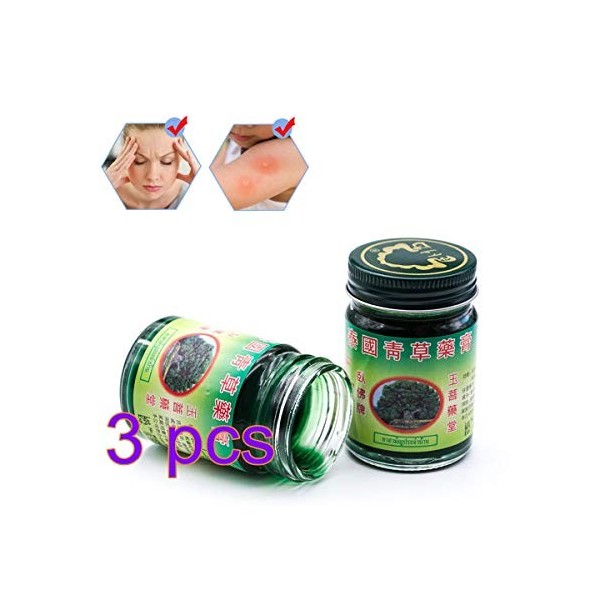 3 Pcs Baume Thaïlandais Pommade Aux Herbes Vertes Massage Articulations Musculaires Baume Aches Entorse - 50g