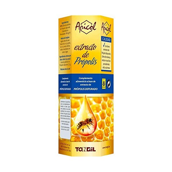 Extrait de Propolis 100% Pure - Propolis Liquide Naturelle - Riche en Flavonoïdes - Raffinée, Sans Résine et Sans Allergène -