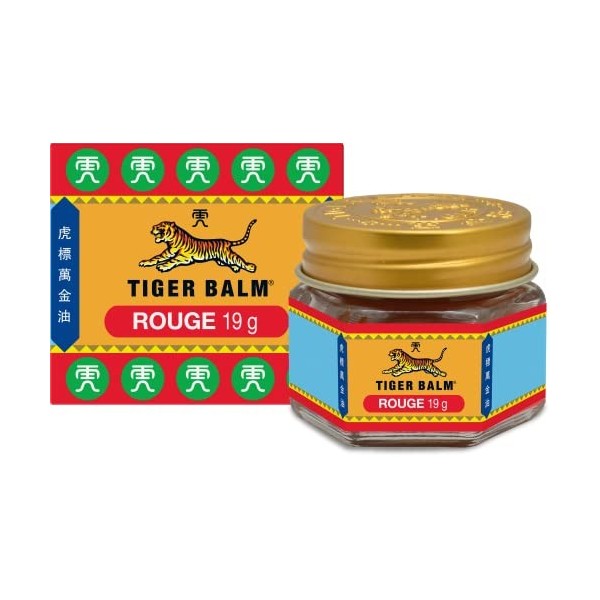 Tiger Balm - BAUME DU TIGRE Rouge - Baume à effet chauffant - Contient du camphre et du menthol - Pour sportifs, avant leffo