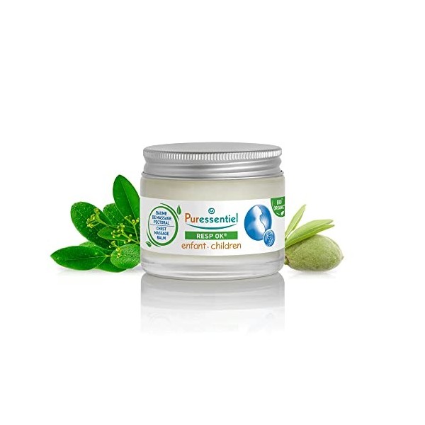 Puressentiel - Resp OK - Baume de Massage Pectoral Enfant - Formule 100% dorigine naturelle - Aider à procurer un massage ap