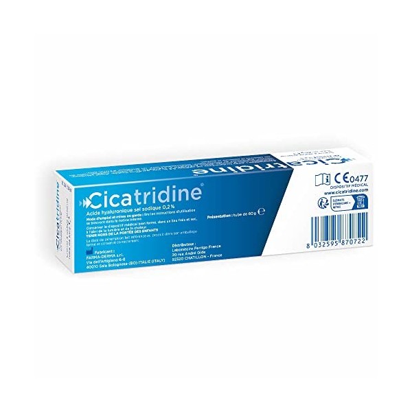 Cicatridine - crème à usage externe - favorise la Cicatrisation de la peau - irritation cutanée- acide hyaluronique sel sodiq