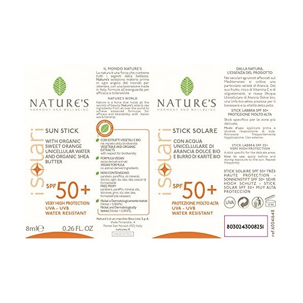 Natures i Solari Stick Spf50+