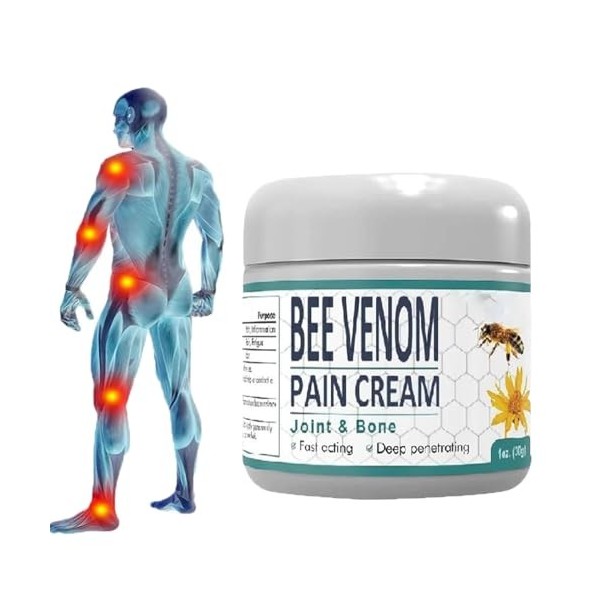 Bee Venom Pain and Bone Healing Cream, 30g Bee Venom Pain Cream, Advanced Bee Venom Gel Joint and Bone Therapy, Bee Venom For